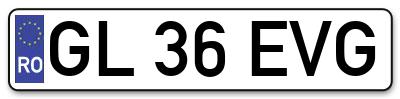 Placuta inmatriculare numar auto  GL-36-EVG, GL 36 EVG, GL36EVG