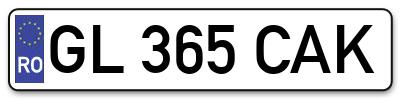 Placuta inmatriculare numar auto  GL-365-CAK, GL 365 CAK, GL365CAK