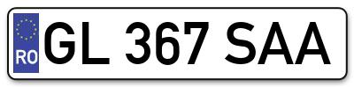 Placuta inmatriculare numar auto  GL-367-SAA, GL 367 SAA, GL367SAA