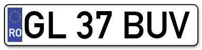 Placuta inmatriculare numar auto  GL-37-BUV, GL 37 BUV, GL37BUV