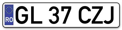 Placuta inmatriculare numar auto  GL-37-CZJ, GL 37 CZJ, GL37CZJ