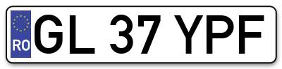 Placuta inmatriculare numar auto  GL-37-YPF, GL 37 YPF, GL37YPF