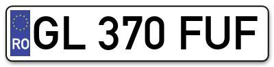Placuta inmatriculare numar auto  GL-370-FUF, GL 370 FUF, GL370FUF
