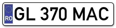 Placuta inmatriculare numar auto  GL-370-MAC, GL 370 MAC, GL370MAC