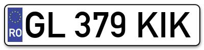 Placuta inmatriculare numar auto  GL-379-KIK, GL 379 KIK, GL379KIK