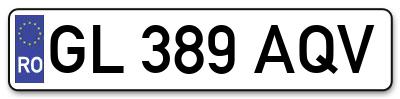 Placuta inmatriculare numar auto  GL-389-AQV, GL 389 AQV, GL389AQV