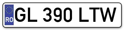 Placuta inmatriculare numar auto  GL-390-LTW, GL 390 LTW, GL390LTW