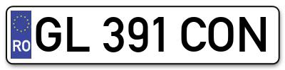 Placuta inmatriculare numar auto  GL-391-CON, GL 391 CON, GL391CON