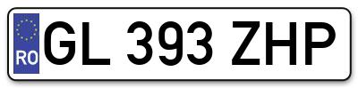 Placuta inmatriculare numar auto  GL-393-ZHP, GL 393 ZHP, GL393ZHP