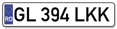 Placuta inmatriculare numar auto  GL-394-LKK, GL 394 LKK, GL394LKK