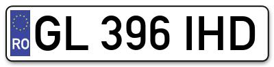 Placuta inmatriculare numar auto  GL-396-IHD, GL 396 IHD, GL396IHD