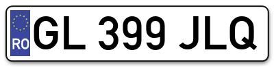 Placuta inmatriculare numar auto  GL-399-JLQ, GL 399 JLQ, GL399JLQ
