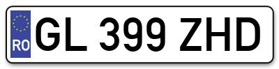 Placuta inmatriculare numar auto  GL-399-ZHD, GL 399 ZHD, GL399ZHD