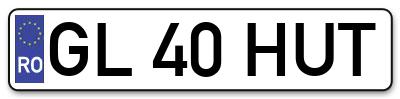 Placuta inmatriculare numar auto  GL-40-HUT, GL 40 HUT, GL40HUT
