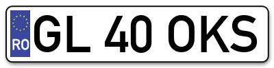 Placuta inmatriculare numar auto  GL-40-OKS, GL 40 OKS, GL40OKS