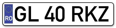 Placuta inmatriculare numar auto  GL-40-RKZ, GL 40 RKZ, GL40RKZ