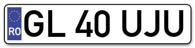 Placuta inmatriculare numar auto  GL-40-UJU, GL 40 UJU, GL40UJU
