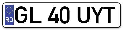 Placuta inmatriculare numar auto  GL-40-UYT, GL 40 UYT, GL40UYT