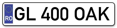 Placuta inmatriculare numar auto  GL-400-OAK, GL 400 OAK, GL400OAK