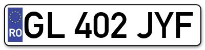 Placuta inmatriculare numar auto  GL-402-JYF, GL 402 JYF, GL402JYF