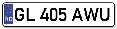 Placuta inmatriculare numar auto  GL-405-AWU, GL 405 AWU, GL405AWU