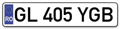 Placuta inmatriculare numar auto  GL-405-YGB, GL 405 YGB, GL405YGB