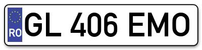 Placuta inmatriculare numar auto  GL-406-EMO, GL 406 EMO, GL406EMO