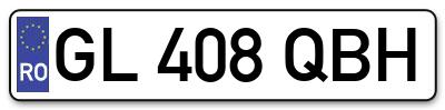 Placuta inmatriculare numar auto  GL-408-QBH, GL 408 QBH, GL408QBH