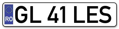 Placuta inmatriculare numar auto  GL-41-LES, GL 41 LES, GL41LES