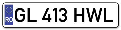 Placuta inmatriculare numar auto  GL-413-HWL, GL 413 HWL, GL413HWL