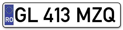 Placuta inmatriculare numar auto  GL-413-MZQ, GL 413 MZQ, GL413MZQ