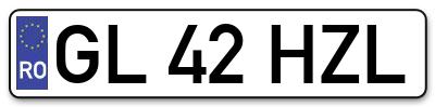 Placuta inmatriculare numar auto  GL-42-HZL, GL 42 HZL, GL42HZL