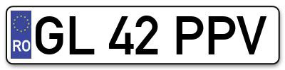 Placuta inmatriculare numar auto  GL-42-PPV, GL 42 PPV, GL42PPV