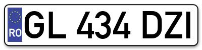 Placuta inmatriculare numar auto  GL-434-DZI, GL 434 DZI, GL434DZI
