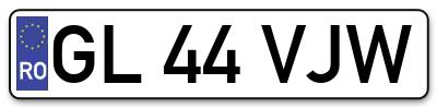 Placuta inmatriculare numar auto  GL-44-VJW, GL 44 VJW, GL44VJW