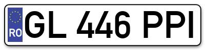 Placuta inmatriculare numar auto  GL-446-PPI, GL 446 PPI, GL446PPI