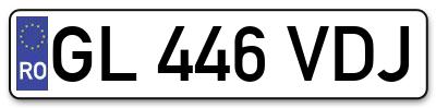 Placuta inmatriculare numar auto  GL-446-VDJ, GL 446 VDJ, GL446VDJ