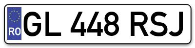 Placuta inmatriculare numar auto  GL-448-RSJ, GL 448 RSJ, GL448RSJ
