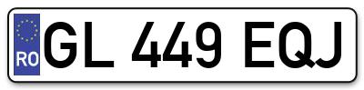 Placuta inmatriculare numar auto  GL-449-EQJ, GL 449 EQJ, GL449EQJ