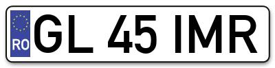 Placuta inmatriculare numar auto  GL-45-IMR, GL 45 IMR, GL45IMR