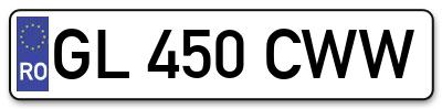 Placuta inmatriculare numar auto  GL-450-CWW, GL 450 CWW, GL450CWW