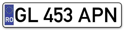 Placuta inmatriculare numar auto  GL-453-APN, GL 453 APN, GL453APN