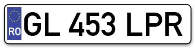 Placuta inmatriculare numar auto  GL-453-LPR, GL 453 LPR, GL453LPR