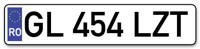 Placuta inmatriculare numar auto  GL-454-LZT, GL 454 LZT, GL454LZT
