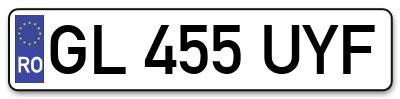 Placuta inmatriculare numar auto  GL-455-UYF, GL 455 UYF, GL455UYF