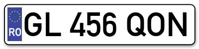 Placuta inmatriculare numar auto  GL-456-QON, GL 456 QON, GL456QON