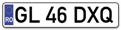 Placuta inmatriculare numar auto  GL-46-DXQ, GL 46 DXQ, GL46DXQ