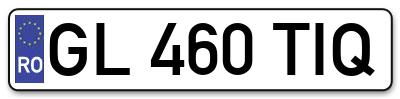 Placuta inmatriculare numar auto  GL-460-TIQ, GL 460 TIQ, GL460TIQ