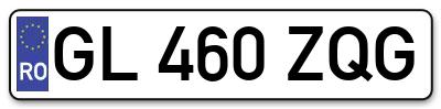 Placuta inmatriculare numar auto  GL-460-ZQG, GL 460 ZQG, GL460ZQG