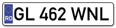 Placuta inmatriculare numar auto  GL-462-WNL, GL 462 WNL, GL462WNL